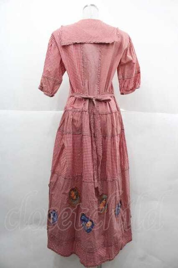 画像2: PINK HOUSE / ギンガムチェック&キューピーワッペンワンピース  レッド I-25-12-02-052-LO-OP-SA-ZI (2)