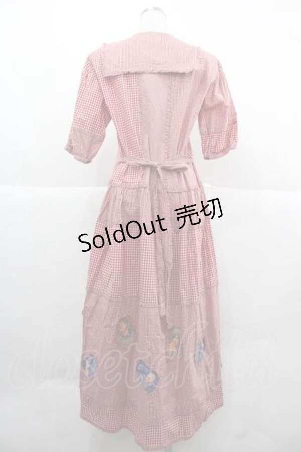 画像2: PINK HOUSE / ギンガムチェック&キューピーワッペンワンピース  レッド I-25-12-02-052-LO-OP-SA-ZI (2)
