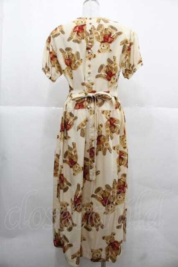 画像2: WONDERFUL WORLD / テディベア柄半袖ワンピース  ベージュ I-25-12-02-055-LO-OP-SA-ZI (2)