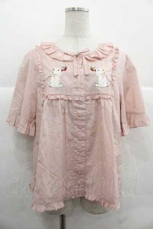 画像: PINK HOUSE / スイーツスプリングバニー刺繍ブラウス  ピンク I-25-12-02-007-LO-BL-SA-ZI