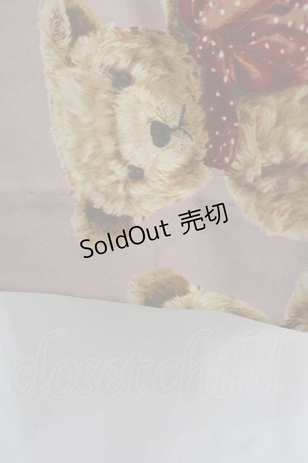 画像3: WONDERFUL WORLD / テディベア柄たくし上げジャンパースカート  ピンク I-25-12-02-059-LO-OP-SA-ZI (3)