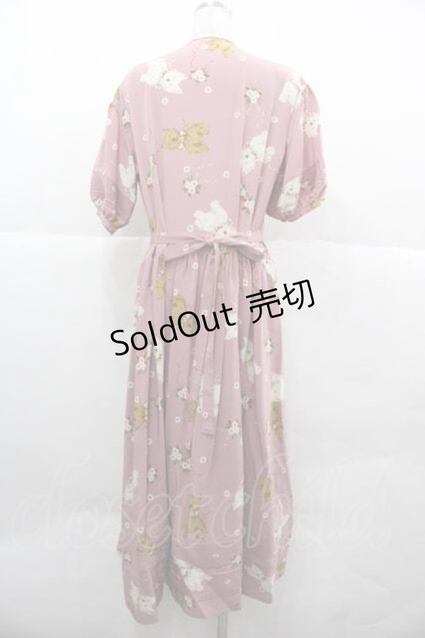 画像2: PINK HOUSE / 犬とマーガレット柄半袖ワンピース  ピンク I-25-12-02-060-LO-OP-SA-ZI (2)