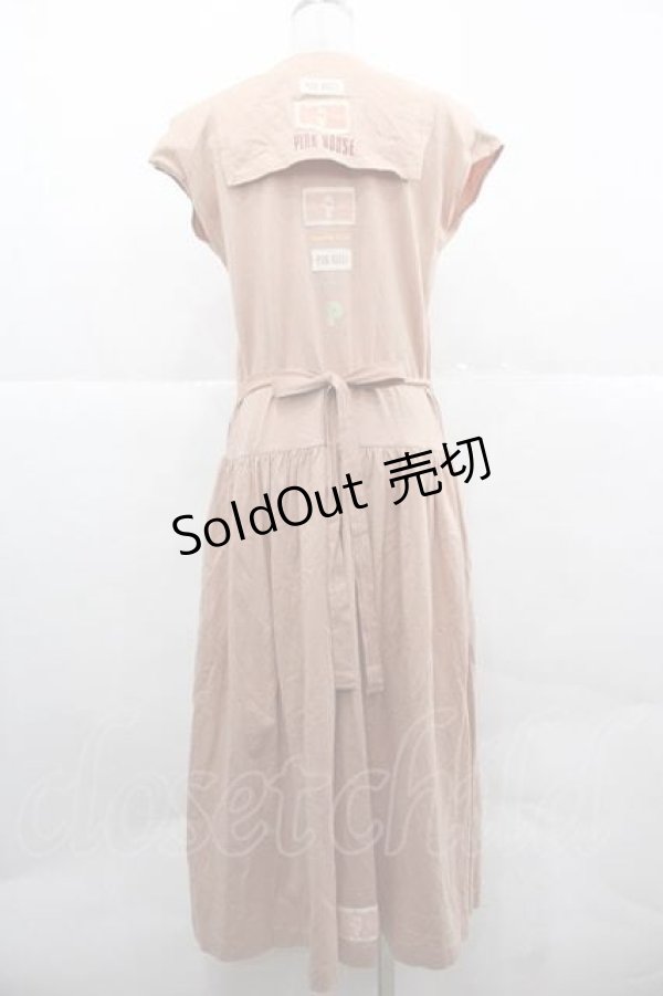 画像2: PINK HOUSE / セーラーカットソーワンピース  ピンク I-25-12-02-062-LO-OP-SA-ZI (2)