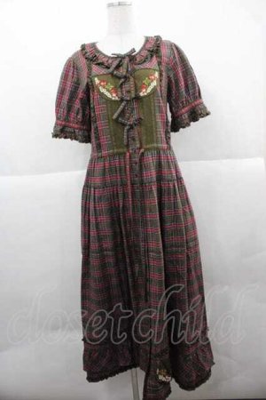 画像: PINK HOUSE / オジリナルタータンワンピース  カーキ I-25-12-02-064-LO-OP-SA-ZI