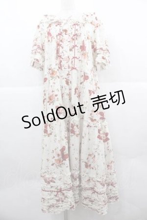 画像: PINK HOUSE / リボンブーケプリントワンピース  白Ｘ赤 I-25-12-02-065-LO-OP-SA-ZI