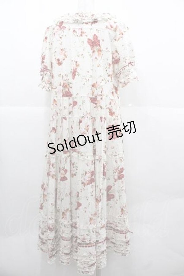 画像2: PINK HOUSE / リボンブーケプリントワンピース  白Ｘ赤 I-25-12-02-065-LO-OP-SA-ZI (2)