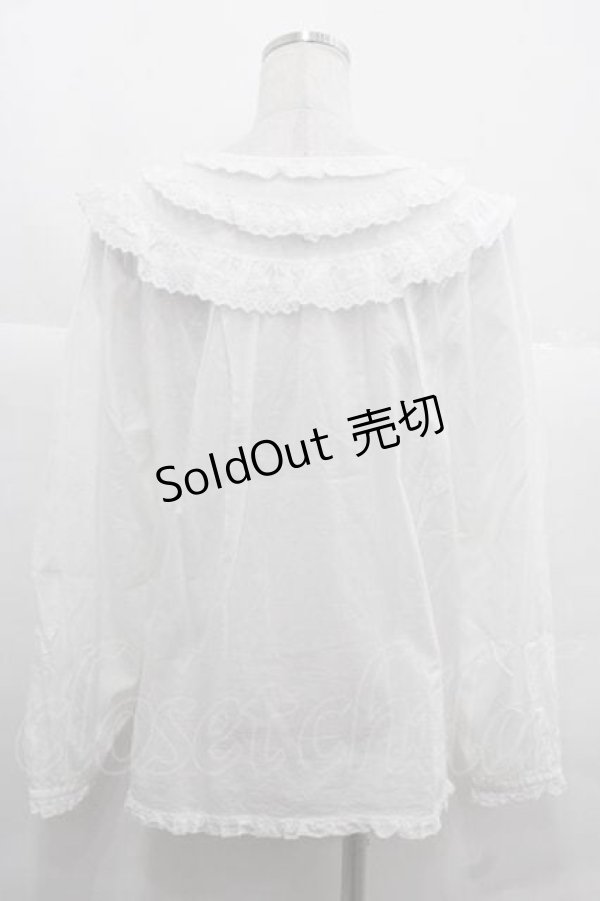 画像2: PINK HOUSE / 綿レース使いブラウス  白 I-25-12-02-008-LO-BL-SA-ZI (2)