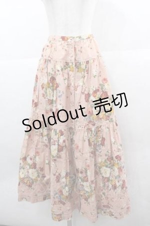 画像: PINK HOUSE / フラワーブーケ柄前開きスカート  ピンク I-25-12-02-075-LO-SK-SA-ZI