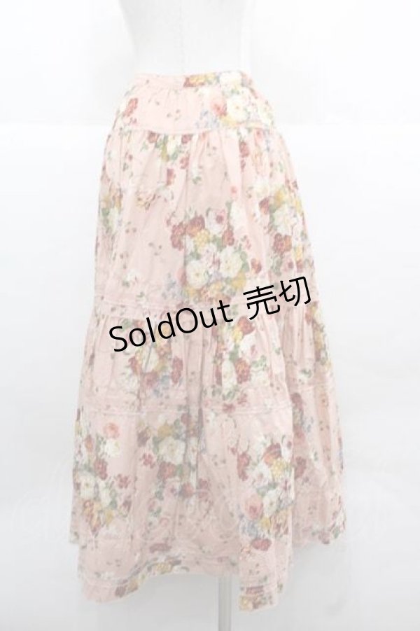 画像2: PINK HOUSE / フラワーブーケ柄前開きスカート  ピンク I-25-12-02-075-LO-SK-SA-ZI (2)