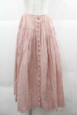 画像: PINK HOUSE / ギンガムチェック前開きスカート  ピンク I-25-12-02-076-LO-SK-SA-ZI