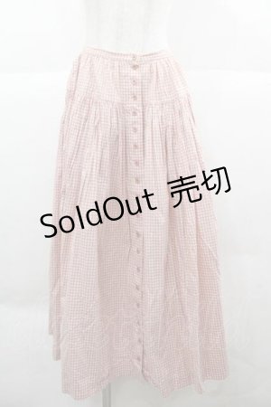 画像: PINK HOUSE / ギンガムチェック前開きスカート  ピンク I-25-12-02-076-LO-SK-SA-ZI
