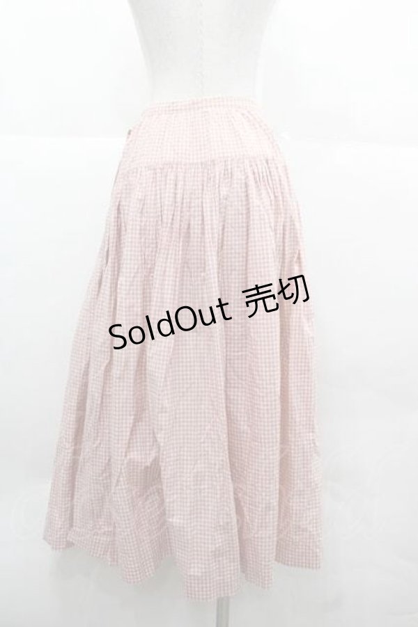 画像2: PINK HOUSE / ギンガムチェック前開きスカート  ピンク I-25-12-02-076-LO-SK-SA-ZI (2)