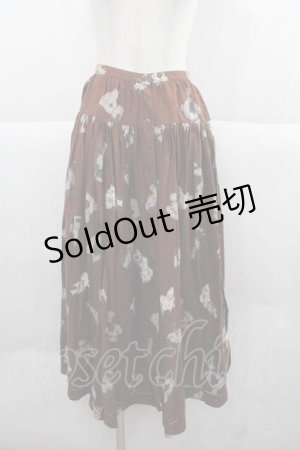 画像: PINK HOUSE / 犬柄前開きスカート  ブラウン I-25-12-02-081-LO-SK-SA-ZI