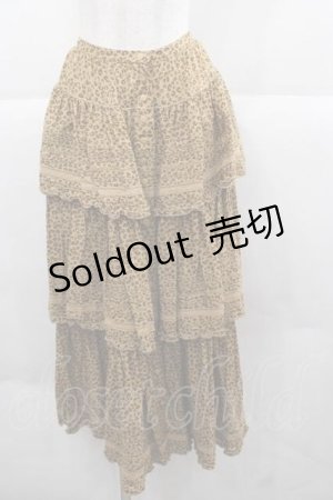 画像: WONDERFUL WORLD / ヒョウ柄ティアードスカート  ベージュ I-25-12-02-082-LO-SK-SA-ZI