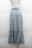 画像2: PINK HOUSE / マドラスチェックサッシュベルト付前開きスカート  ブルー I-25-12-02-084-LO-SK-SA-ZI (2)