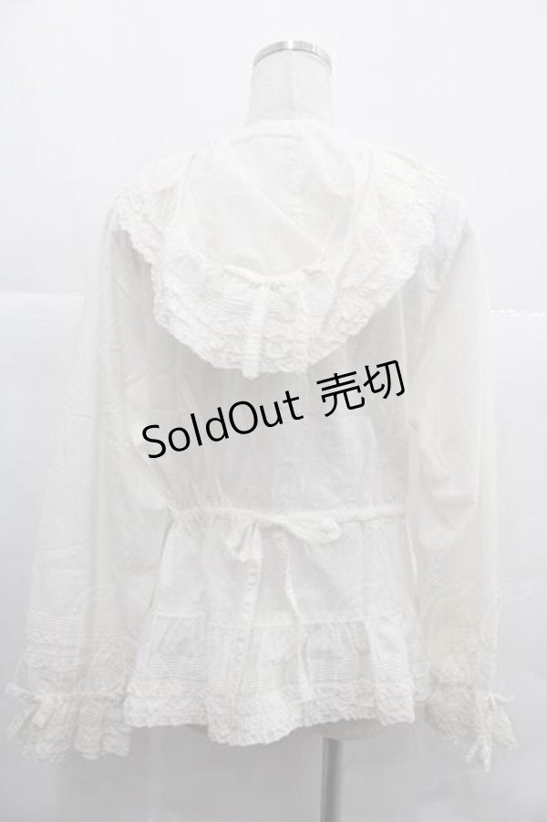 画像2: PINK HOUSE / フード付きローンオーバーブラウス  生成り I-25-12-02-010-LO-BL-SA-ZI (2)