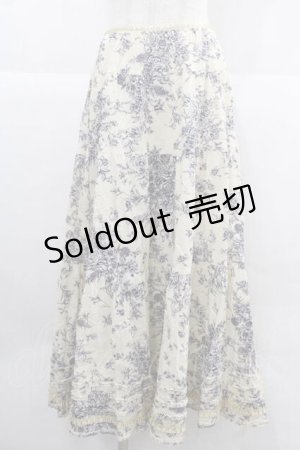 画像: PINK HOUSE / 花柄裾フリルスカート  キナリ×ブルー I-25-12-02-091-LO-SK-SA-ZI