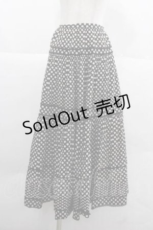画像: PINK HOUSE / 水玉ピンタックレーススカート  ブラック×ホワイト I-25-12-02-093-LO-SK-SA-ZI