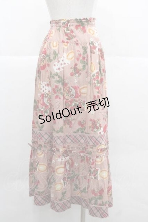 画像2: PINK HOUSE / スカーレットキャンドルプリントスカート  赤 I-25-12-02-095-LO-SK-SA-ZI (2)