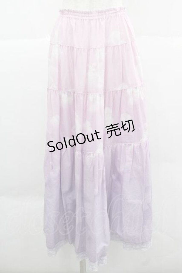 画像1: PINK HOUSE / 空プリントスカート  ラベンダー I-25-12-02-099-LO-SK-SA-ZI (1)