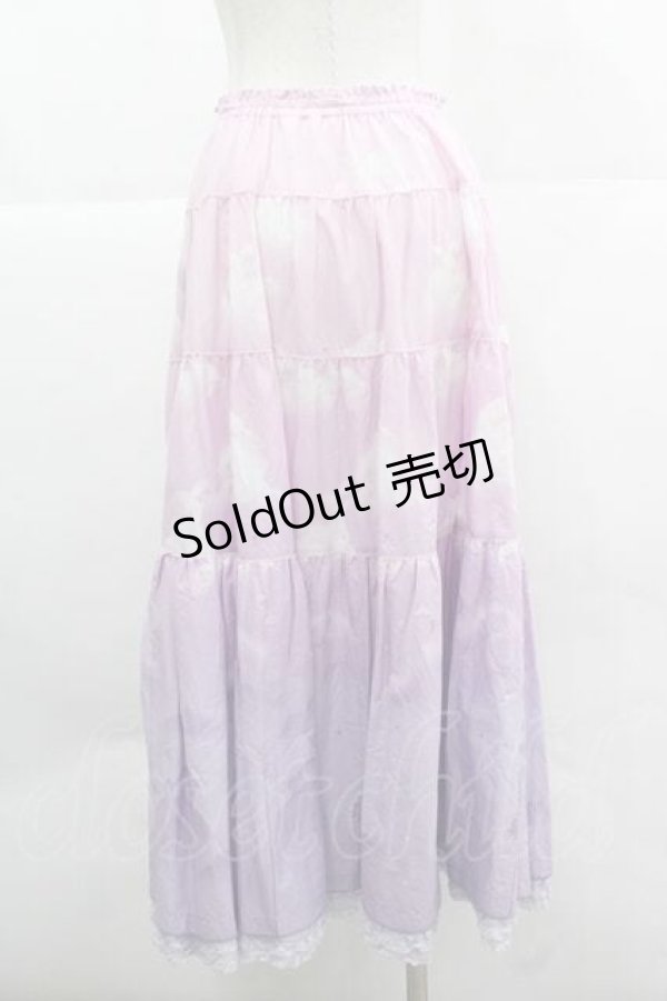 画像2: PINK HOUSE / 空プリントスカート  ラベンダー I-25-12-02-099-LO-SK-SA-ZI (2)