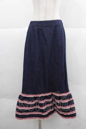 画像: PINK HOUSE / ギンガムチェック使いデニムスカート  コン I-25-12-02-100-LO-SK-SA-ZI