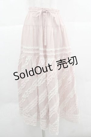 画像: PINK HOUSE / 配色フリルローンスカート  ピンク I-25-12-02-101-LO-SK-SA-ZI