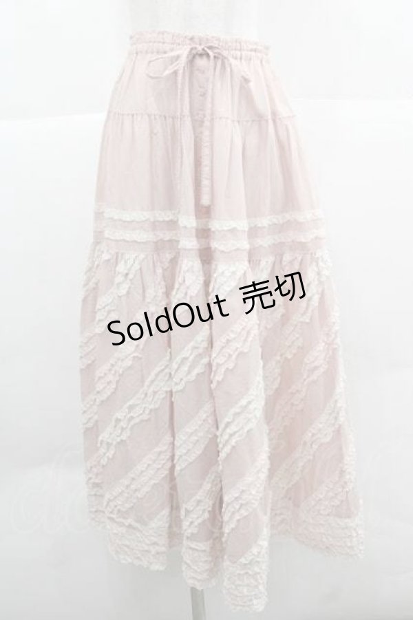 画像1: PINK HOUSE / 配色フリルローンスカート  ピンク I-25-12-02-101-LO-SK-SA-ZI (1)