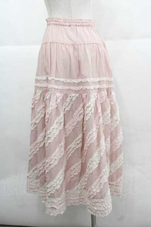 PINK HOUSE / 配色フリルローンスカート ピンク I-25-12-02-101-LO-SK