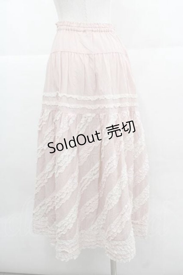 画像2: PINK HOUSE / 配色フリルローンスカート  ピンク I-25-12-02-101-LO-SK-SA-ZI (2)
