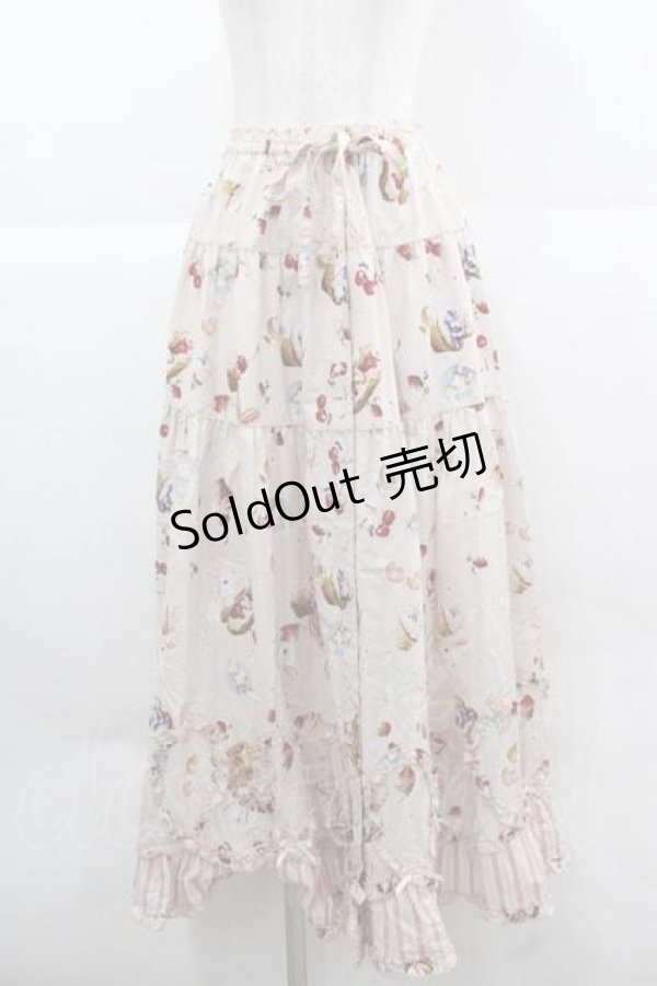 画像1: PINK HOUSE / スイーツスプリングバニープリントパッチワークスカート  ピンク I-25-12-02-103-LO-OP-SA-ZI (1)