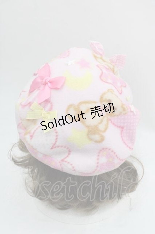 画像2: Nile Perch / リボンくまベレー  ピンク I-25-12-02-114-LO-AC-SA-ZI (2)