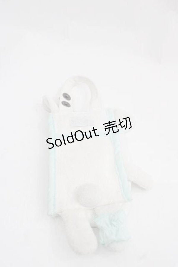 画像2: HN+nois / うさぎミニポーチ  白Ｘミント I-25-12-02-117-HN-ZA-SA-ZI (2)