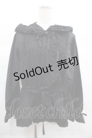 画像: PINK HOUSE / フード付きローンオーバーブラウス  黒 I-25-12-02-015-LO-BL-SA-ZI