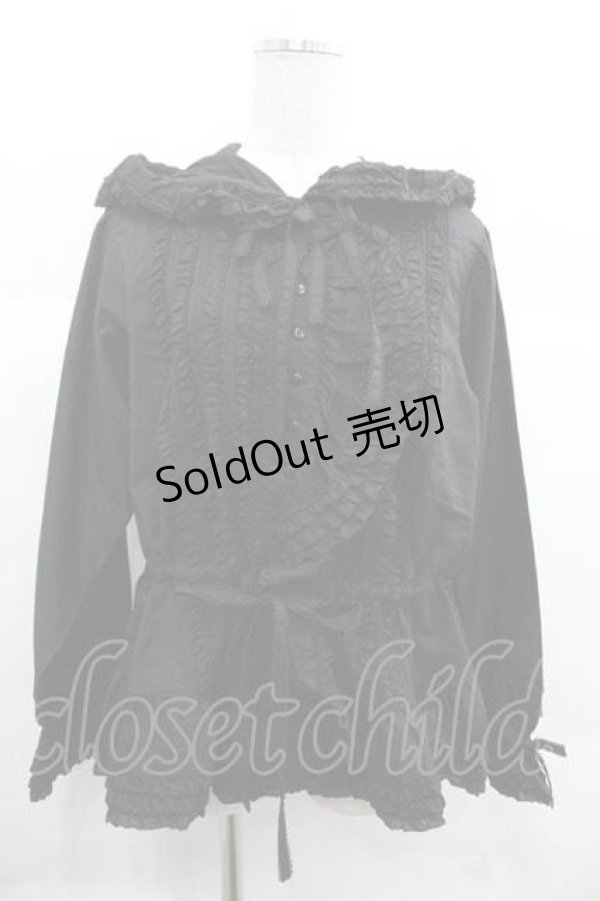 PINK HOUSE / フード付きローンオーバーブラウス 黒 I-25-12-02-015-LO