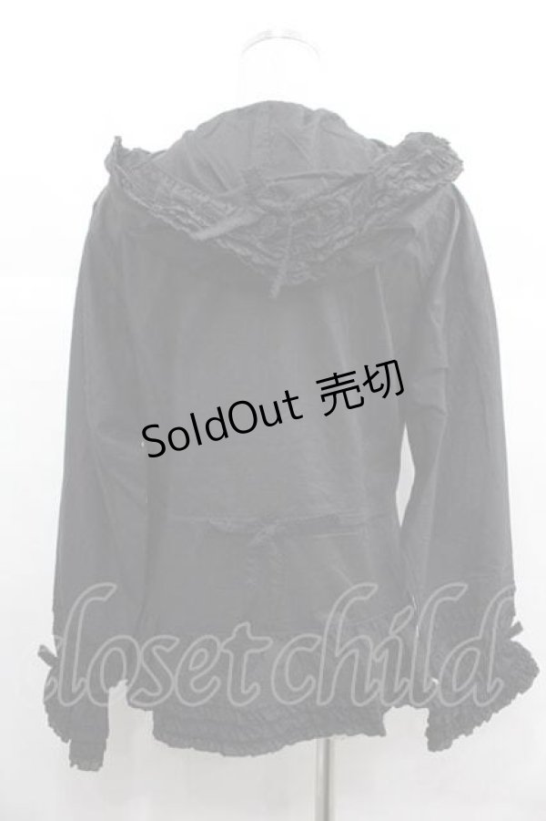 画像2: PINK HOUSE / フード付きローンオーバーブラウス  黒 I-25-12-02-015-LO-BL-SA-ZI (2)