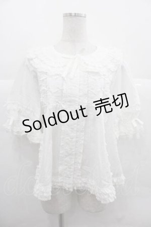 画像: PINK HOUSE / フリル襟付きローンブラウス  白 I-25-12-02-016-LO-BL-SA-ZI