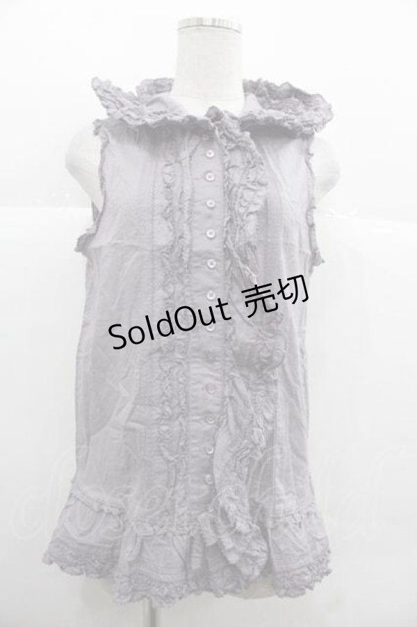 画像1: PINK HOUSE / フード付きノースリーブブラウス  ラベンダー I-25-12-02-019-LO-BL-SA-ZI (1)