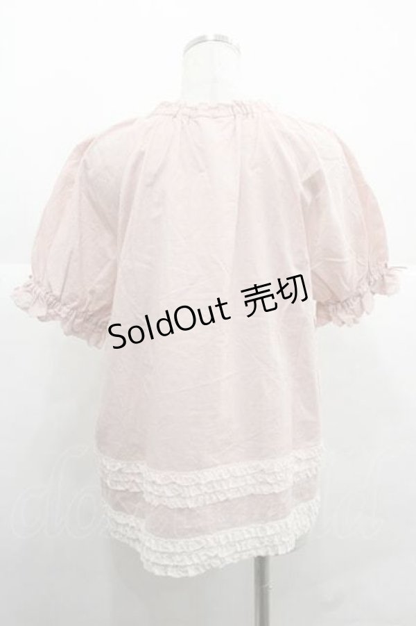 画像2: PINK HOUSE / 配色フリルローンブラウス  ピンク I-25-12-02-002-LO-BL-SA-ZI (2)
