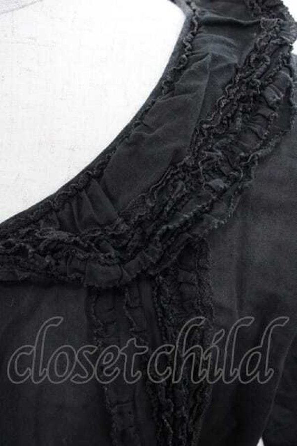 画像4: PINK HOUSE / フリルオーバーブラウス  ブラック I-25-12-02-020-LO-BL-SA-ZT210 (4)