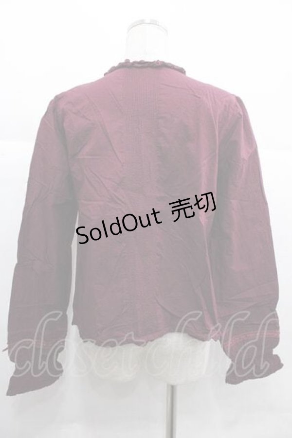 画像2: PINK HOUSE / ミニリボンボレロブラウス  ボルドー I-25-12-02-022-LO-BL-SA-ZI (2)