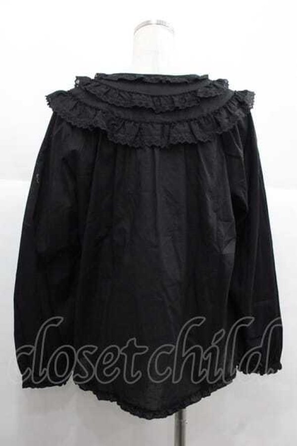 画像2: PINK HOUSE / 綿レース使いブラウス  黒 I-25-12-02-003-LO-BL-SA-ZI (2)