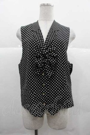 画像: INGEBORG / ドット柄リボン付ベスト  黒Ｘ白 I-25-12-02-034-LO-TO-SA-ZI