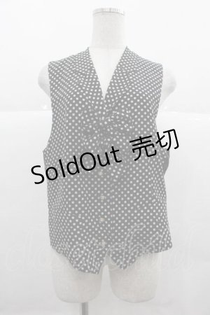 画像: INGEBORG / ドット柄リボン付ベスト  黒Ｘ白 I-25-12-02-034-LO-TO-SA-ZI