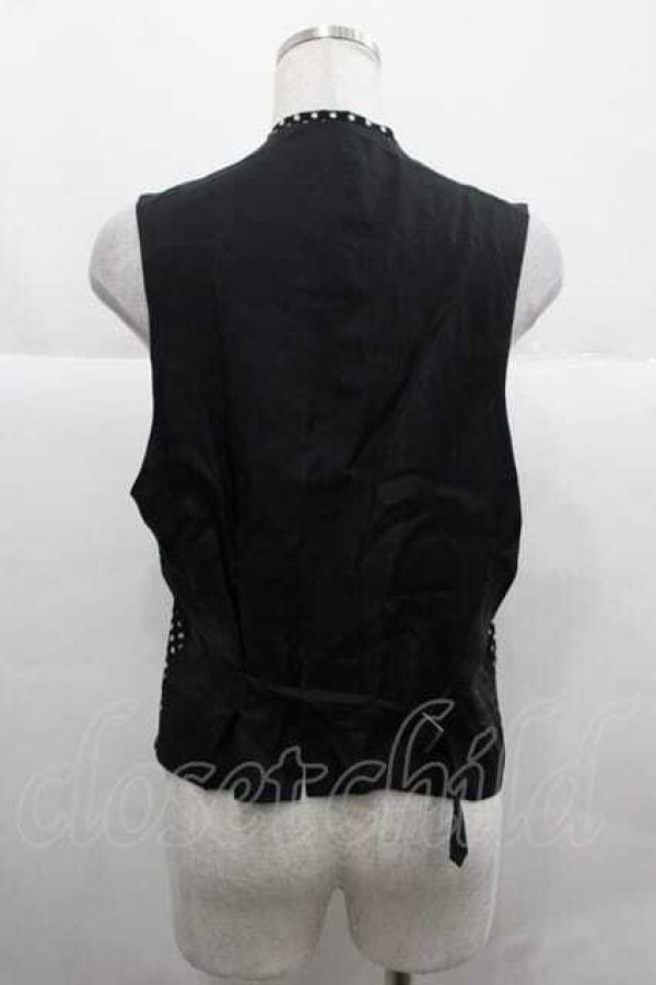 画像2: INGEBORG / ドット柄リボン付ベスト  黒Ｘ白 I-25-12-02-034-LO-TO-SA-ZI (2)