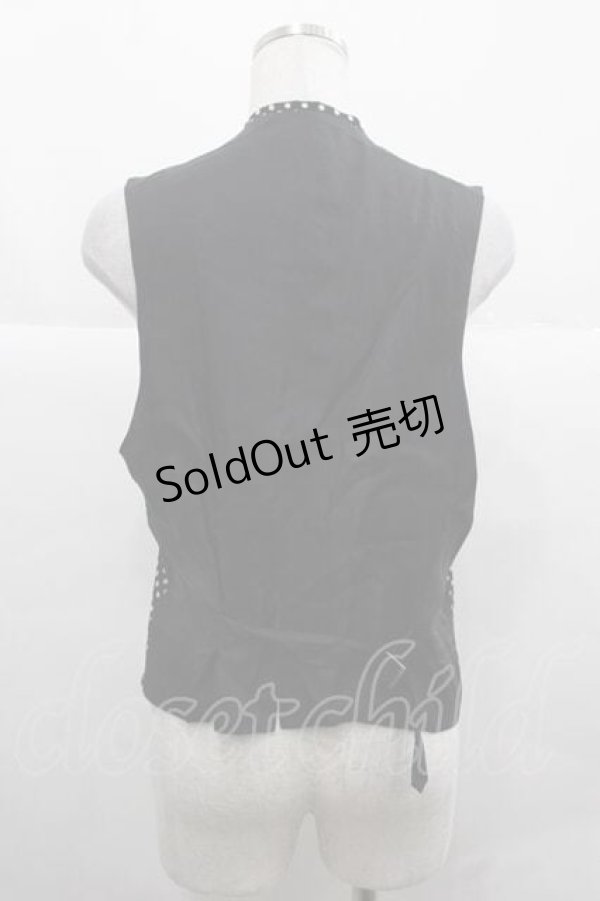 画像2: INGEBORG / ドット柄リボン付ベスト  黒Ｘ白 I-25-12-02-034-LO-TO-SA-ZI (2)