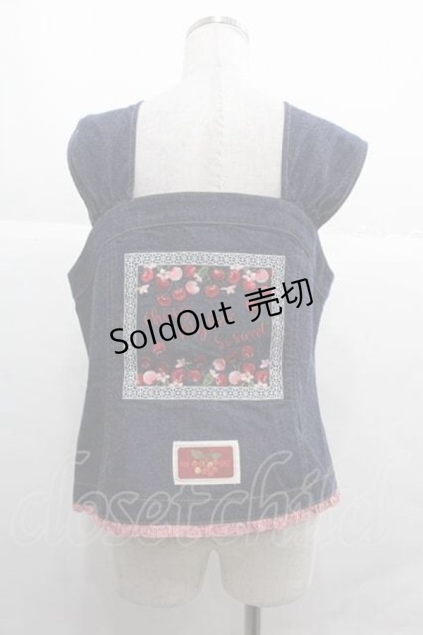 画像2: PINK HOUSE / ギンガムチェック使いデニムベスト  紺デニム I-25-12-02-035-LO-TO-SA-ZI (2)