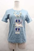 画像1: PINK HOUSE / White Cloverリース＆sleeping rabbitプリントカットソー  ブルー I-25-12-02-038-LO-TO-SA-ZT1227K (1)