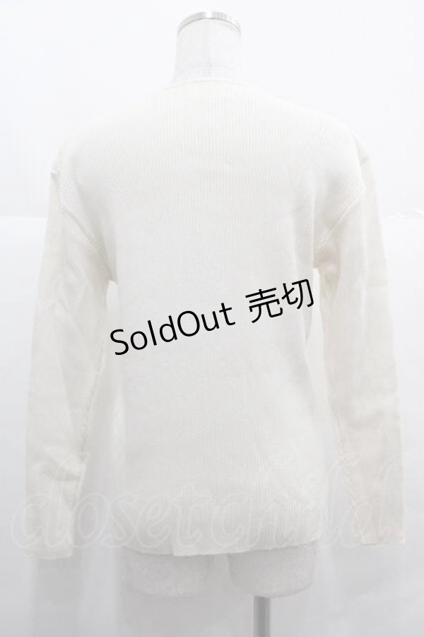 画像2: PINK HOUSE / リボン&カメリアモチーフニットカーディガン  アイボリー I-25-12-02-040-LO-TO-SA-ZI (2)