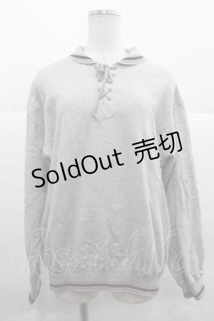 画像: NATURE TRAIL / 胸元編み上げスウェット M グレー I-25-12-02-041-LO-TO-SA-ZI